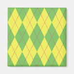 Lemon Lime Argyle Magnet