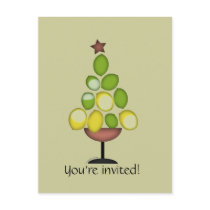 lemon lime Christmas tree with star/martini glass postcards by eyecontact lemon lime Christmas tree with star/martini glass postcards