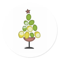 lemon lime Christmas tree with star/martini glass stickers by eyecontact lemon lime Christmas tree with star/martini glass stickers