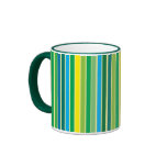 Lemon Lime Stripes Designer Mug