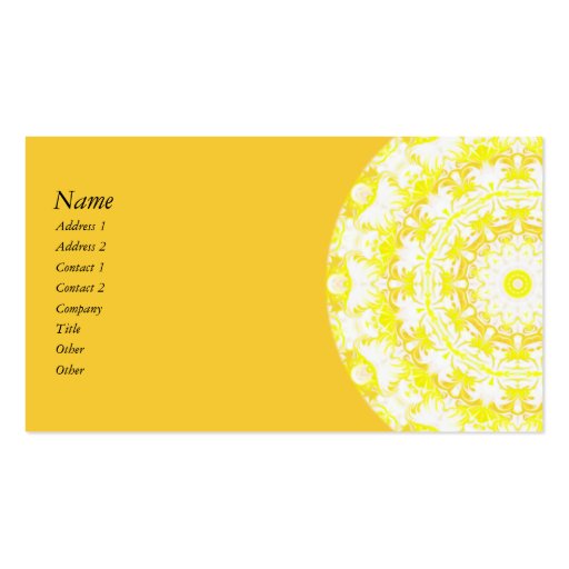 Lemon Meringue Kaleidoscope Business Card Template