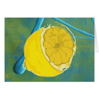 Lemon on Abstract Painting card