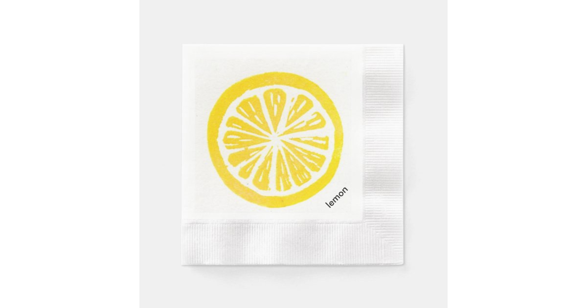 Lemon Paper Cocktail Napkins Zazzle