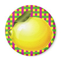 Lemon Plaid magnets by JuJuGarden Lemon Plaid magnets