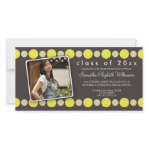 Lemon Polkadots Custom Graduation Announcement photo cards by GraduateShoppe Lemon Polkadots Custom Graduation Announcement photo cards