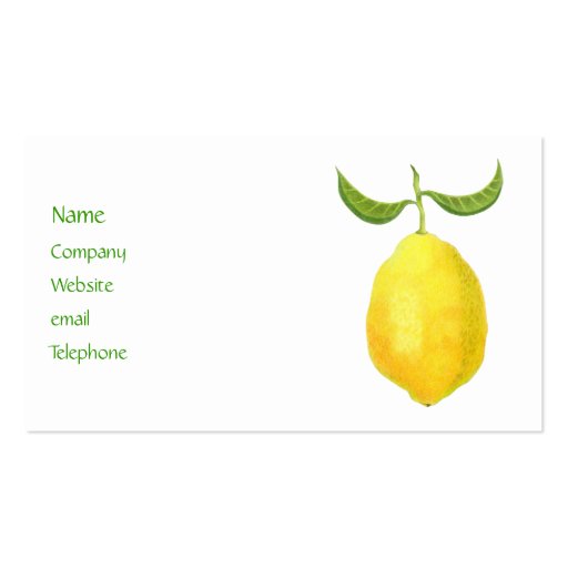 Lemon Profile Card Business Cards