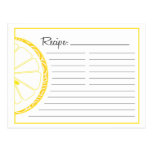 Lemon Recipe Card Post Card