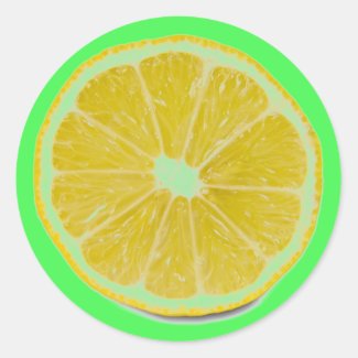 lemon slice classic round sticker