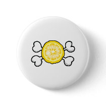lemon slice Skull and Crossbones Pinback Buttons