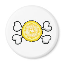 lemon slice Skull and Crossbones Fridge Magnet