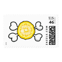 lemon slice Skull and Crossbones Postage Stamps