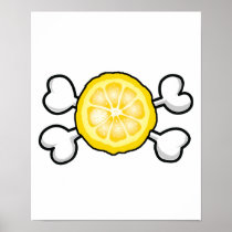 lemon slice Skull and Crossbones Posters