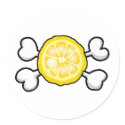 lemon slice Skull and Crossbones stickers