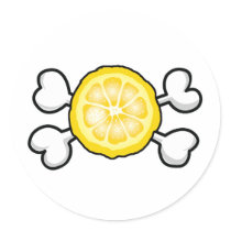 lemon slice Skull and Crossbones stickers by doonidesigns lemon slice Skull and Crossbones stickers