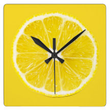 lemon slice square wallclocks