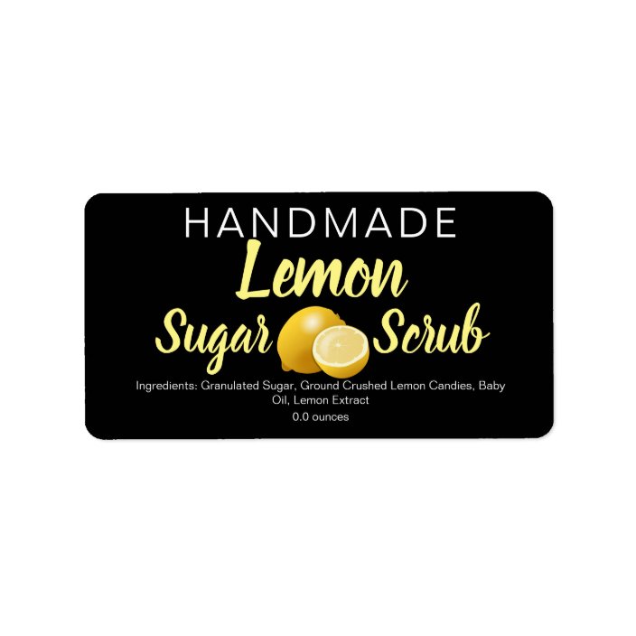 Lemon Sugar Scrub Handmade Diy Modern Labels Zazzle