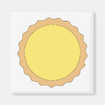 Lemon Tart Pastry. Sunny Yellow. Refrigerator Magnets