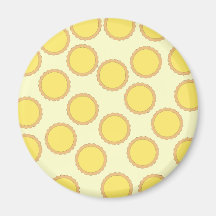 Lemon Tart Pattern. Sunny Yellow. Fridge Magnet