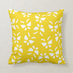 Lemon Yellow Butterfly Pillow