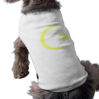 Lemon Yellow Crescent & Star.png Pet Tee Shirt