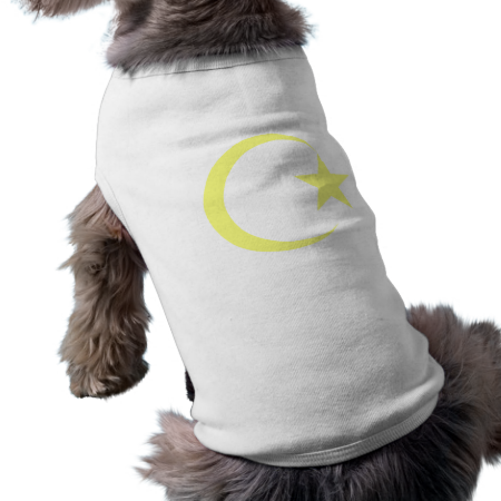 Lemon Yellow Crescent & Star.png Pet Tee Shirt