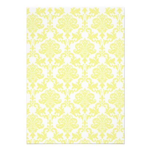Lemon Yellow Damask Invitations