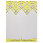 Lemon Yellow Diamond Damask Business Letterhead