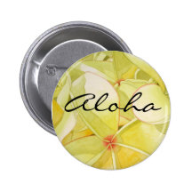 Lemon Yellow Frangipani  Aloha Pin