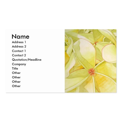 Lemon Yellow Frangipani Business Cards