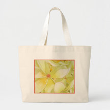 Lemon Yellow Frangipani Tote Bags