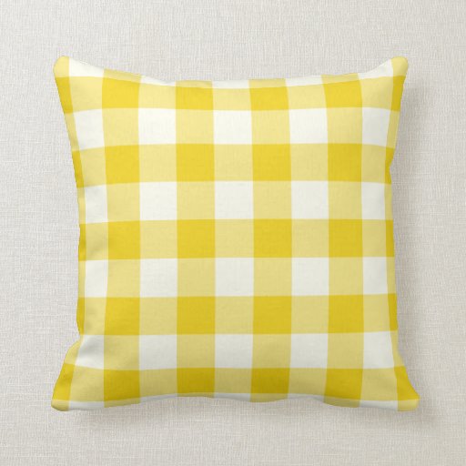 lemon yellow gingham throw pillow zazzle lemon yellow gingham throw pillow zazzle