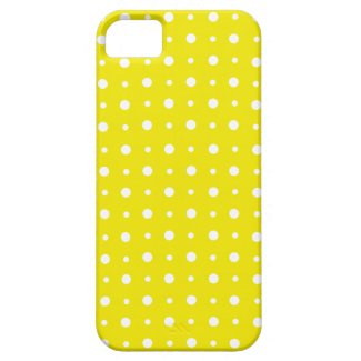 Lemon Yellow iPhone 5 Case, White Polka Dots