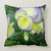Lemon Yellow Pansies throwpillow