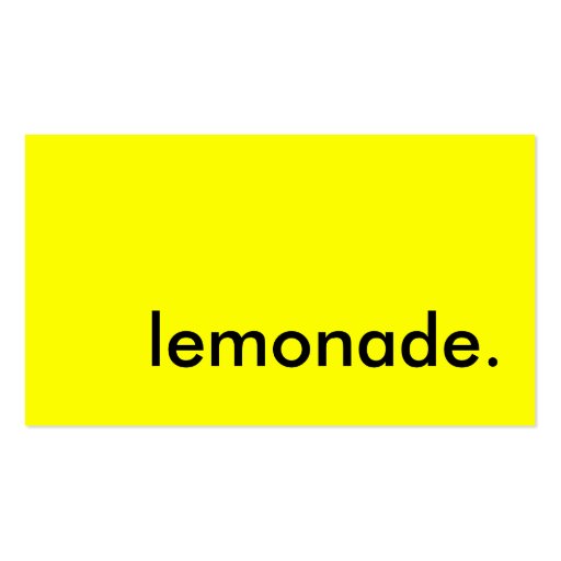 lemonade. business card templates (front side)