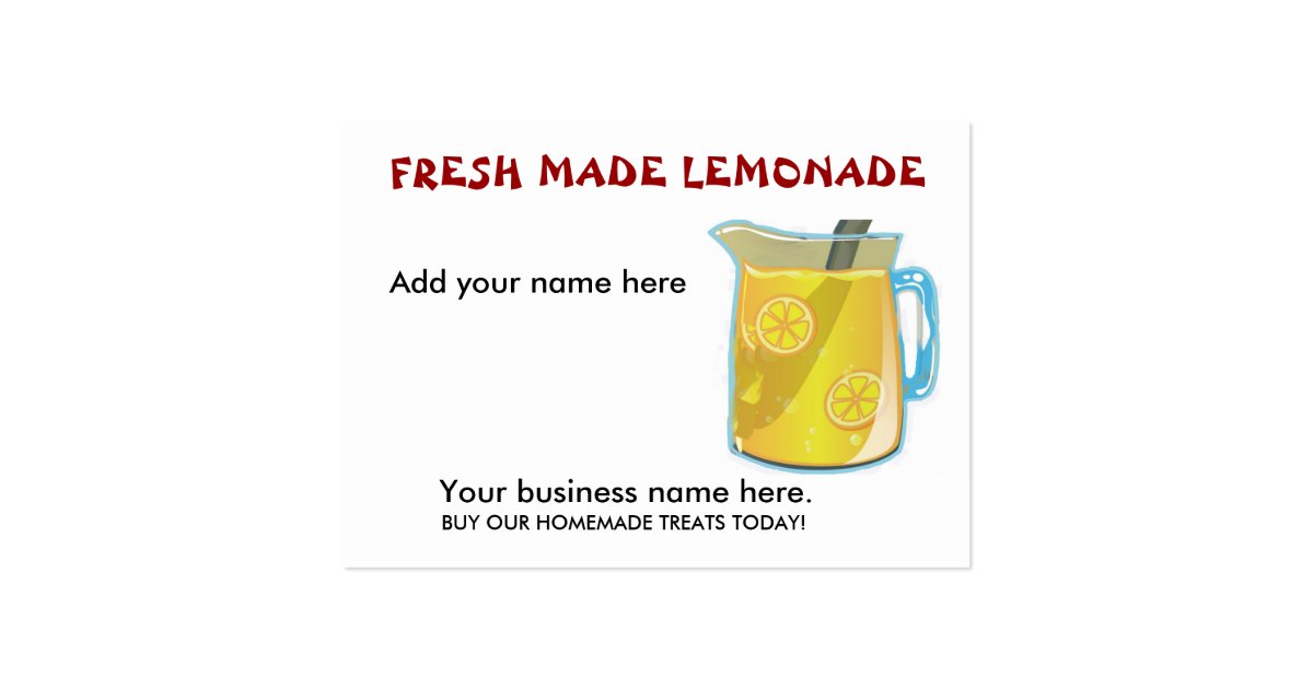LEMONADE Business Cards Zazzle
