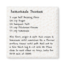 Lemonade Scones Recipe Magnet pink by kidsfunrecipemagnets Lemonade Scones Recipe Magnet pink