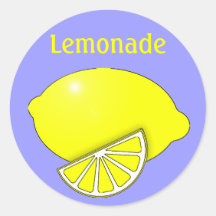 Lemonade Stickers with Lemon and Wedge