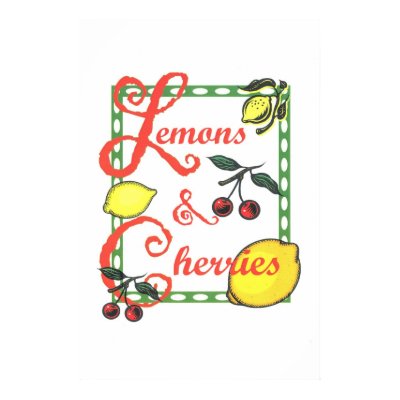 Lemons & Cherries Print by MaryGrayce