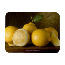 lemons on wood vinyl magnet