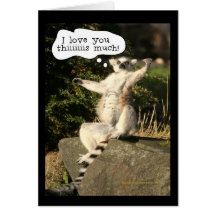 Lemur Love You This Much Funny  Fathers Day Greeting Card