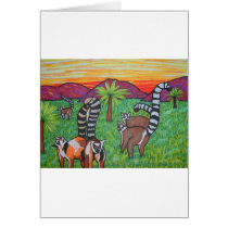 Lemurs in the grass cards