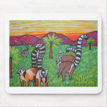 Lemurs in the grass mouse pads