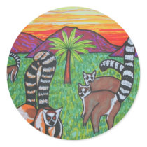 Lemurs in the grass sticker