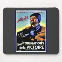 L'ennemi St A Nos Portes! Alerte! mousepads by ww2posters L'ennemi St A Nos Portes! Alerte! mousepads