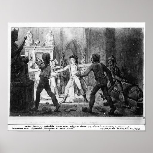 Lenoir opposing the destruction of royal tombs print