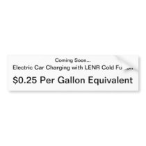 LENR Electric Car Charging $.25 / Gallon Bumper Sticker