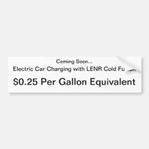 LENR Electric Car Charging $.25 / Gallon Bumper Sticker