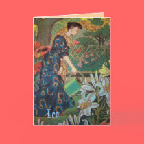 "Leo" Astrology Sign Card