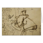 Leo at desk - Greeting Card (blank)