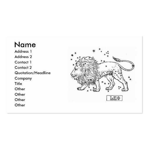 Leo Business Card (front side)